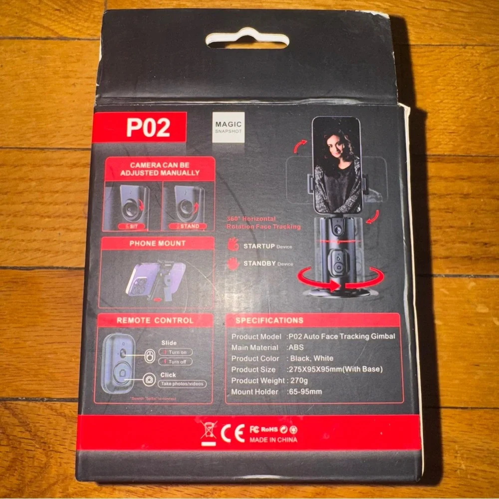 P02 Magic Snapshot Auto Face Tracking Selfie Stick Tripod